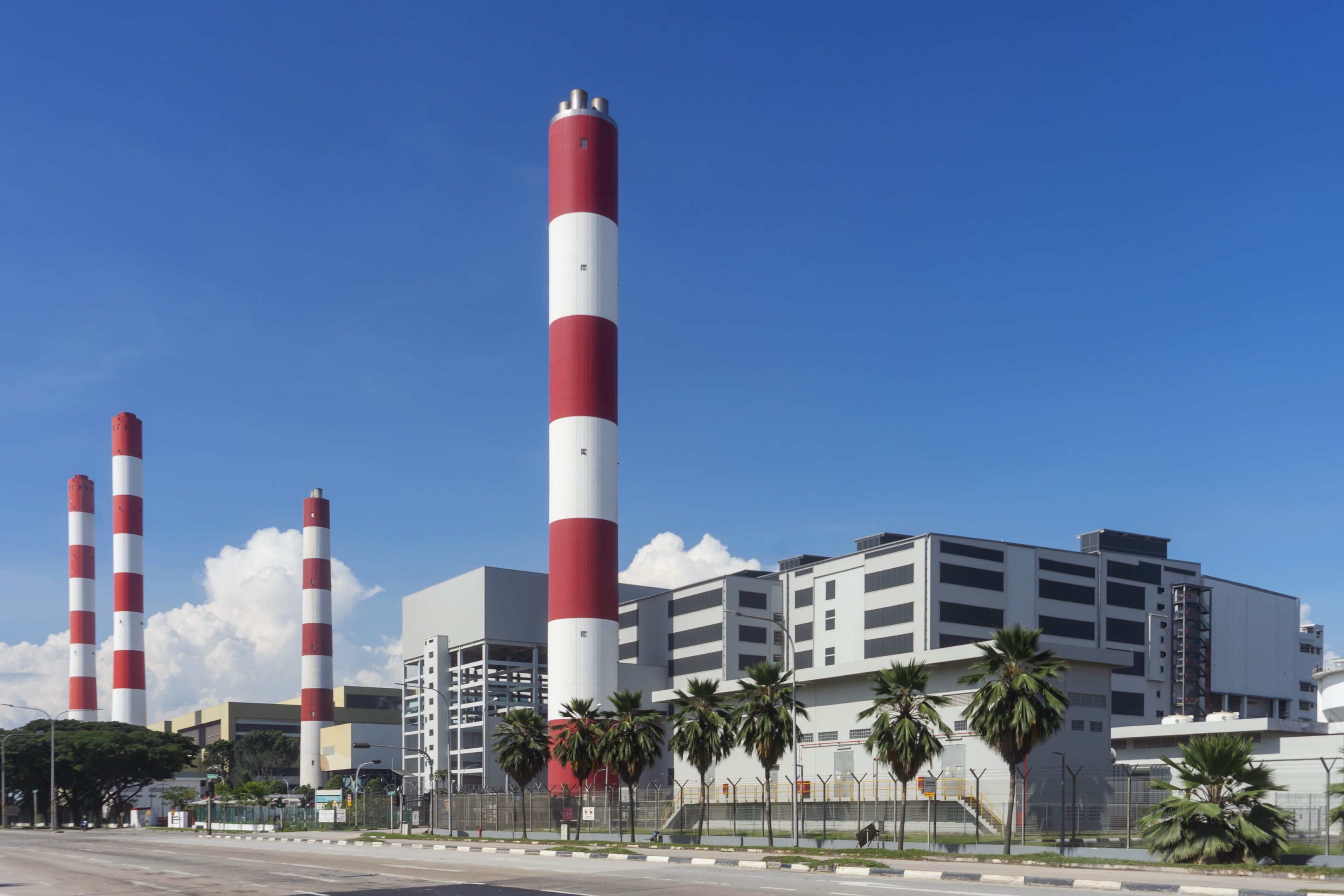 Tuas South Waste-To-Energy and Incineration Plants The waste-to-energy plant (right) and incineration plant (left) at Tuas South, Singapore.