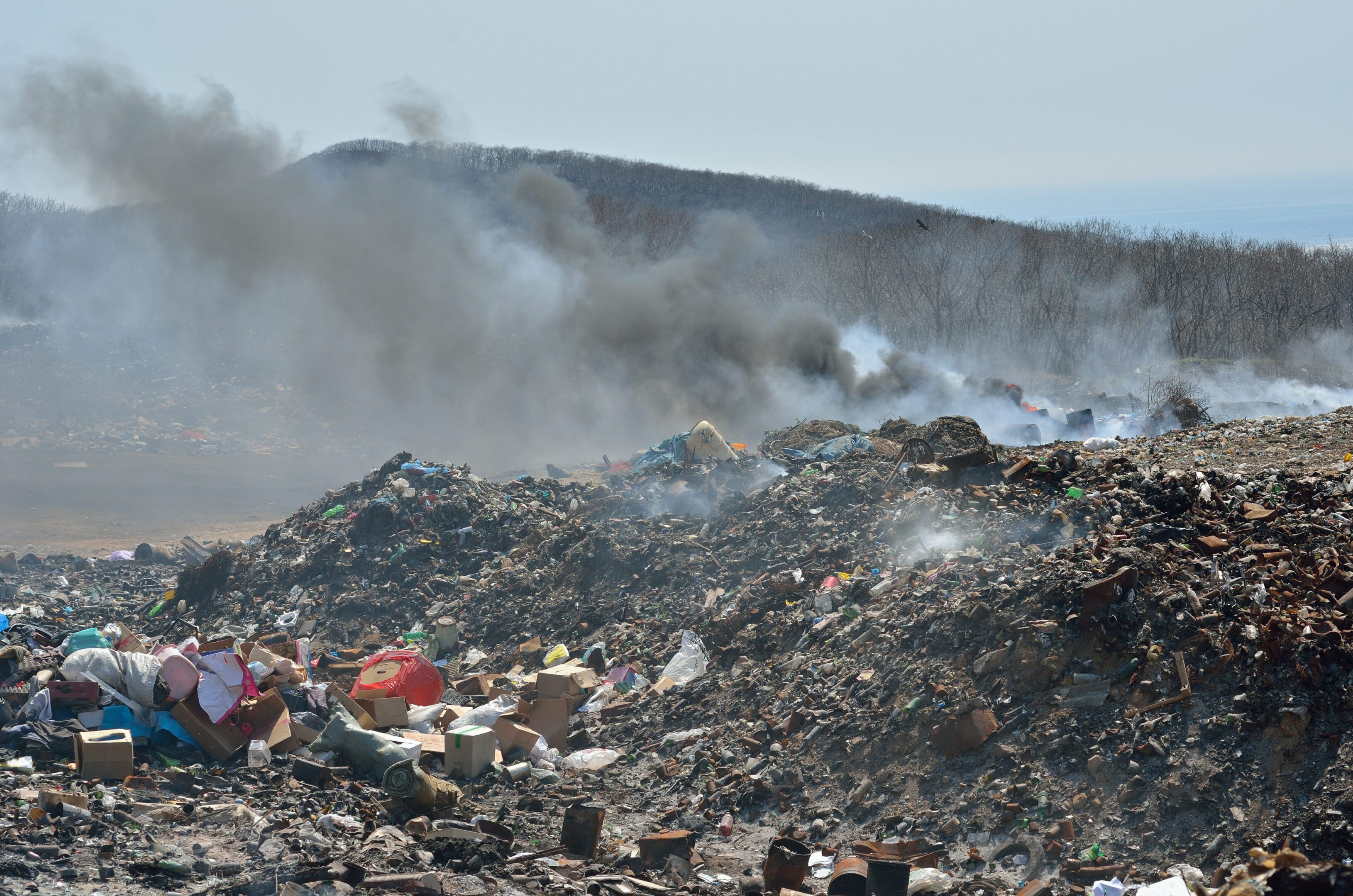 Scrap-heap A landscape on scrap-heap in smoke.